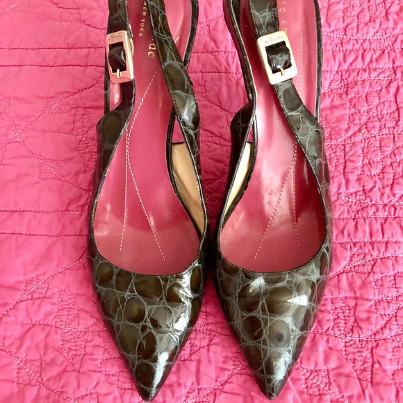 kate spade Shoes - KATE SPADE charcoal colored sling backs LAST AND FINAL